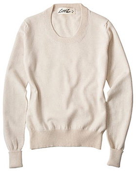 Littler's Cashmere Ladies Sweater Ivory front view